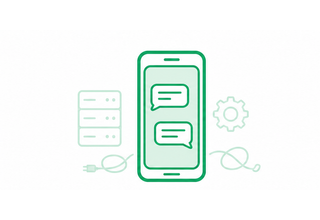 LINEだけで完結し、システム連携やインストールが不要なことを表すイラスト